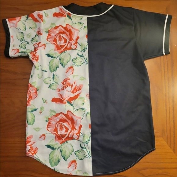 Pizoff Jersey Short Sleeve Arc Baseball/Basketball Team Floral Print Size Medium - Picture 2 of 3